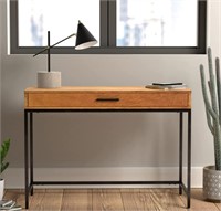 Rivet Industrial Desk 40?W, Chestnut Brown Finish