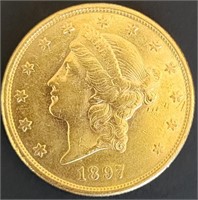 1897-S $20 Liberty Head Gold MS67 $50k