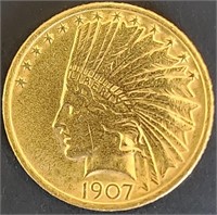 1907 $10 Indian Head Gold MS67+ $85k-$250k