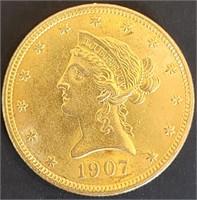 1907 $10 Liberty Head Gold MS66 $27.5k