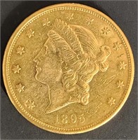 1895-S $20 Liberty Head Gold MS66 $50k