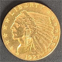 1927 $2.5 Indian Head Gold MS66 $20k