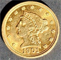 1901 $2.5 Liberty Head Gold MS67 $4k
