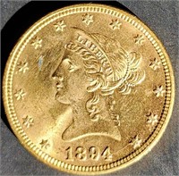 1894 $10 Liberty Head Gold MS65 $8500