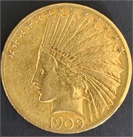1909 $10 Indian Head Gold MS65 $20k