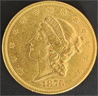1876-S $20 Liberty Head Gold MS65 $250k
