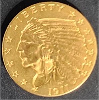 1911 $2.5 Indian Head Gold MS65 $8.5k