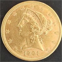 1901 $5 Liberty Head Gold MS67 $22.5k