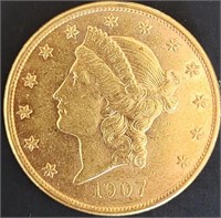 1907-D $20 Liberty Head Gold MS66 $25k