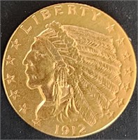 1912 $2.5 Indian Head Gold MS65 $15k