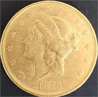 1878-S $20 Liberty Head Gold MS63+ $25k