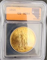 1926 $20 St. Gaudens Gold ICG MS64