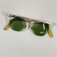 Vintage B & L Green Glass Lens Eyeglasses 1/10 of