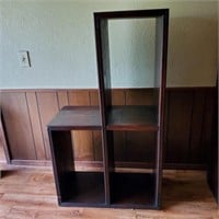 Wooden Display/Book Cabinet on Left