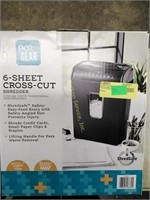 Six sheet crosscut shredder, untested in box, for