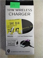 10 W wireless charger, untested, works best with