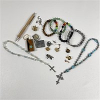 Vintage Rosaries w/ Miscellaneous Jewelry