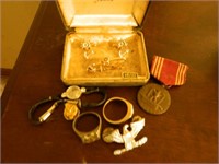 GROUP LOT -- MILITARY PINS & RINGS