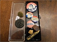 GROUP-- BUTTONS, CAMPAIGN, NAVY & N&W RAILROAD