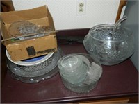 PUNCH BOWLS, CUPS & MISC GLASS