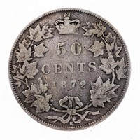 1872 Canada Sterling Silver 50 Cents