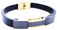 Leather Bracelet w/ Gold Accents