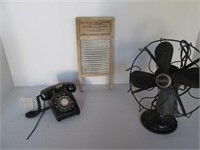 Washboard, Fan & Rotary Phone