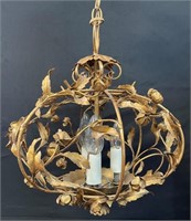 OUTSTANDING 1940'S WROUGHT IRON HANGING LIGHT