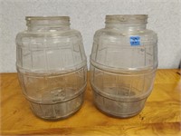 Vintage Glass Pickle Keg Barrel Jars