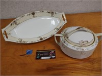 Nippon Porcelain Covered Dish & Tray