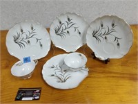 Lefton China Tea Cups (2) & Plates (4)