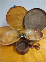 Vintage Wood Platters, Bowls, etc.