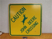 John Deere Metal "crossing" large sign - 30" x