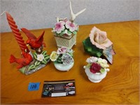 Porcelain Birds & Flowers - see photos