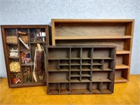 Vintage Wood Curio Shelves