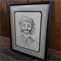Pointillism Artwork - "Clown" Signed L.L. Wurzlow