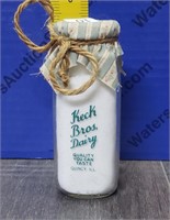 Vintage Keck Bros. Half Pint Milk Bottle