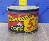 Vintage  Manhattan Coffee Can