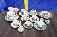 Assorted Miniature Souvenir Tea Cups