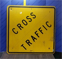 "Cross Traffic" Metal Sign