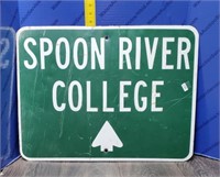 SPOON RIVER COLLEGE SIGN.