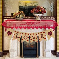 Love Banner, Red and Black Buffalo Plaid x 2