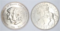 Lot of 2 British Coins Queen Elizabeth II Horse