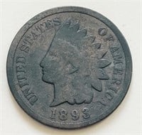 US 1893 ONE CENT "Indian Head" coin