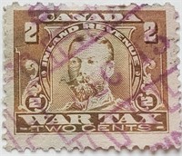Canada 1915 George V WAR TAX 2 Cents