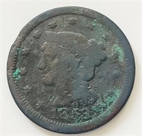 US 1853 ONE CENT "Liberty Head" coin 27.5mm
