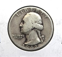 1942-D USA Silver Quarter