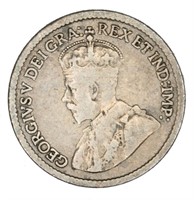 1918 Canada 5 Cent Coin F  92.5% Silver