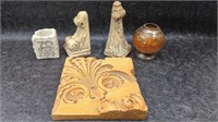 Decorative Wall Tile, Bookends, Candle Holders
