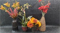 Faux Flower Arrangements in Containers/Vases